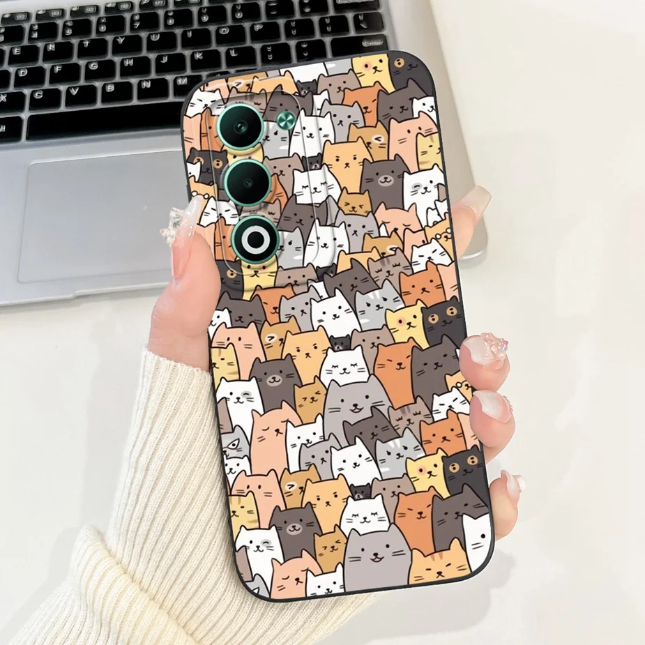 Cute Cat Dinosaur Cartoon Soft Silicone Matte Phone Case