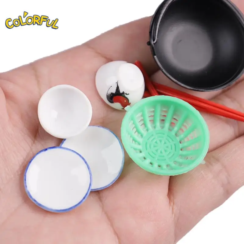 

1 Set 1:12 Dollhouse Miniature Dish Soap Gloves Rag Chopsticks Bowl Kitchen Dishwashing Cleaning Model Decor Toy