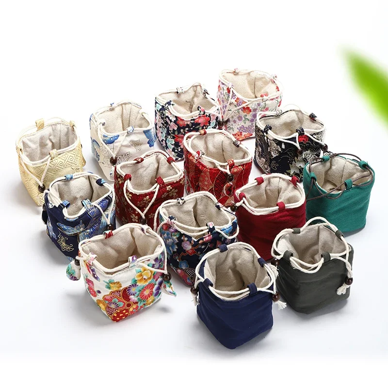 Travel tea set Cup case Cup bag Kongfu Tea cup bag Portable Outdoor Tea cup Master Cotton hemp single Storage