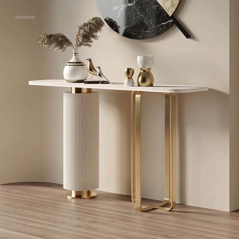 French Corridor Entryway Table Luxury Entrance Slate Storage Console Table for Hallway Modern View Bar Living Room Tables console table
