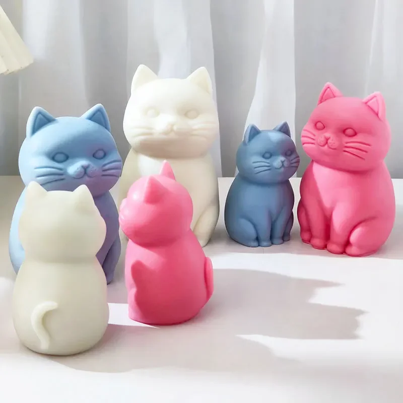 Description Picture 5 of itemCute Cat Silicone Mold 3D Cat Scented Candle Making Supplies Handmade Soap Craft Molds Aroma Gypsum Concrete Mould Home Decor
