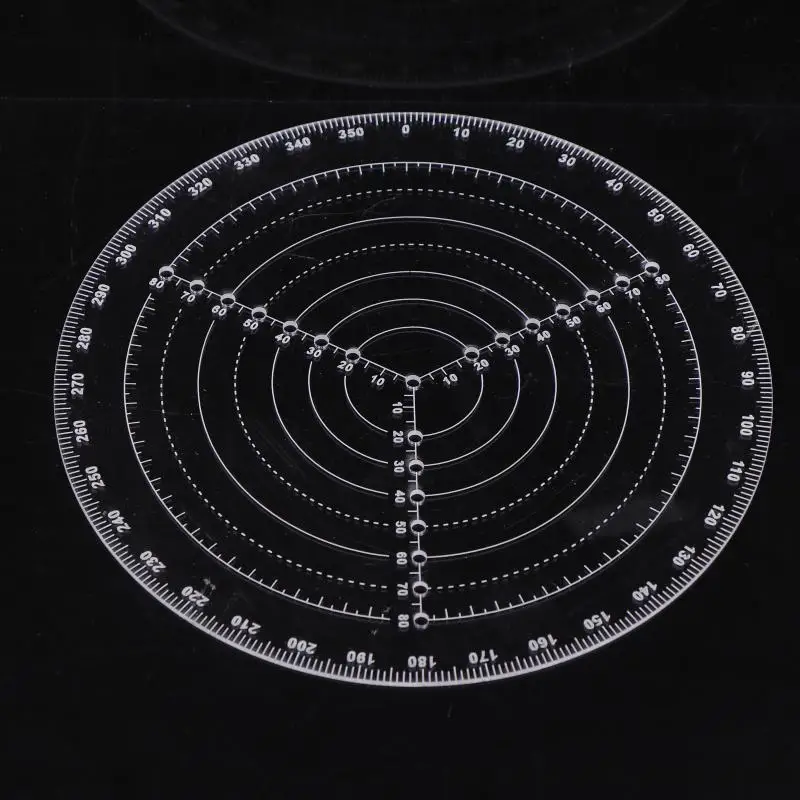 〔CC55〕20CM/7.87IN Round Center Clear Plastic Finder Lathe Work Compass Circle Gauge Processing Tools For Wood Turning Drawing