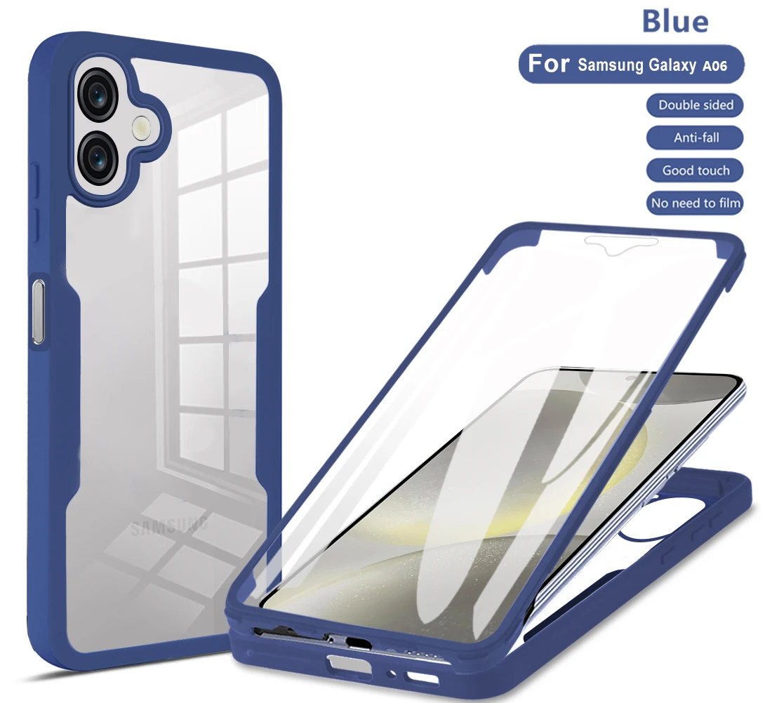 Shockproof Clear Case with 360° Camera Lens and Screen Protection