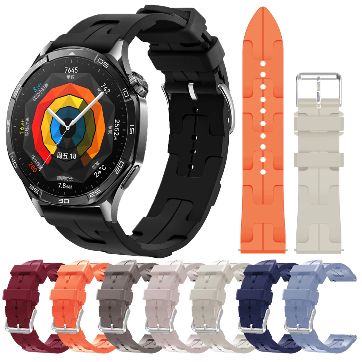 Silicone Sport Strap Band - Soft and Comfortable Bracelet Watchband (Multiple Sizes Available)