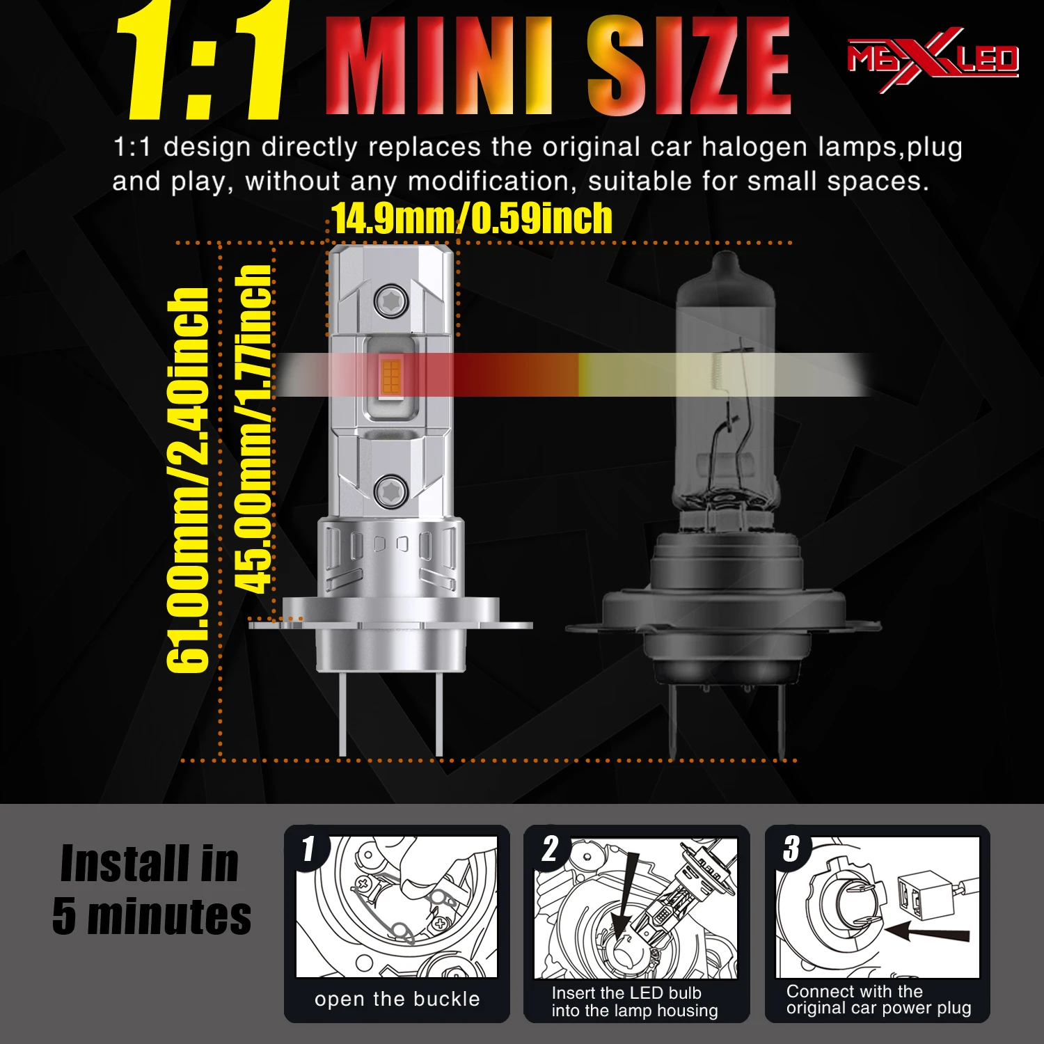 2개입 H7 PX26D LED 라이트 캔버스 화이트 자동차 헤드라이트 전구 차량 주행용 자동 안개등 12V 포드 몬데오 Mk4 20072015용