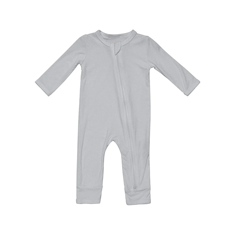 Summer Solid Color Newborn Rompers With Zipper Baby Onesies Clothes Boys Girls Bamboo Fiber Long Sleeve Jumpsuit Toddler Outfits coloured baby bodysuits Baby Rompers