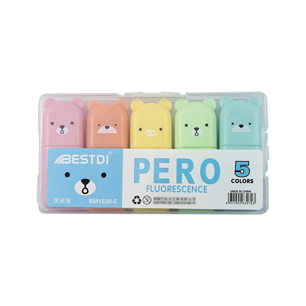 4/5/6pcs Stationery Pastel Highlighters Eye Protection School Office Supplies Highlighters Pens Soft Tip Marker Pen