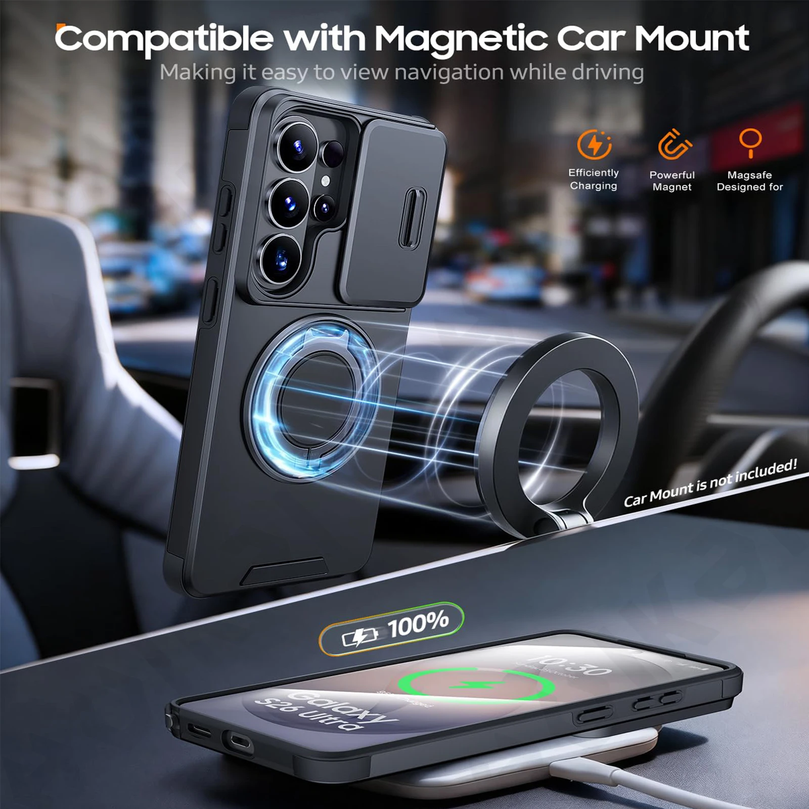 Ultimate Armor 360° Protective Case with Sliding Camera Cover and Support Ring