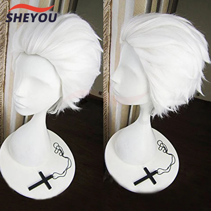 

Fate Stay Night Go Extra Archer Emiya Short White Heat Resistant Synthetic Hair Cosplay Costume Wig + Free Wig Cap