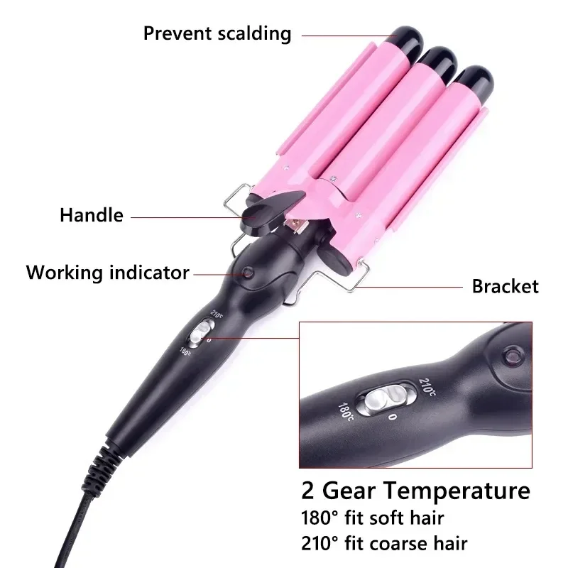 Electric curling stick egg roll Korean style water ripple perm three-tube curling iron wave waver styling tools hair curler hair iron hair tools