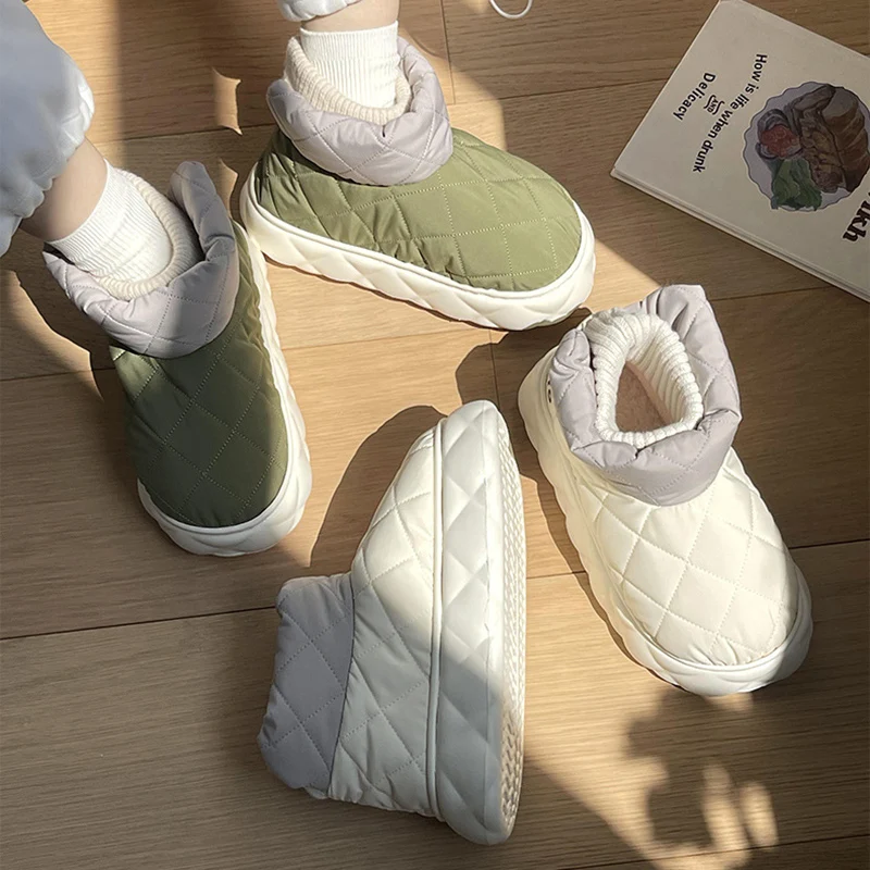 Warm Waterproof Plush Ankle Boots Slippers for Women - true deals club