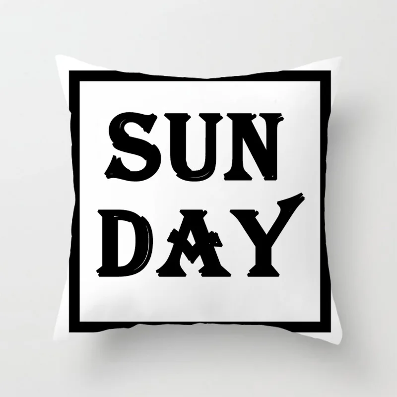 

2022 Nordic Simple Letter Designer Pillow Case Black White Cushion Cover Fashion Cushion Cover Office Chairs Sofa House Cushions