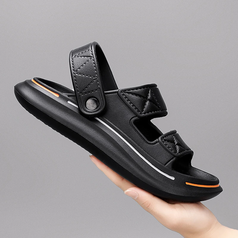 Leather Sandals Summer Sandals Sandals For Home Man Summer Men's Slipper EVA Mans Sandal Thick Bottom Man Slippers Lightweight Male Slide