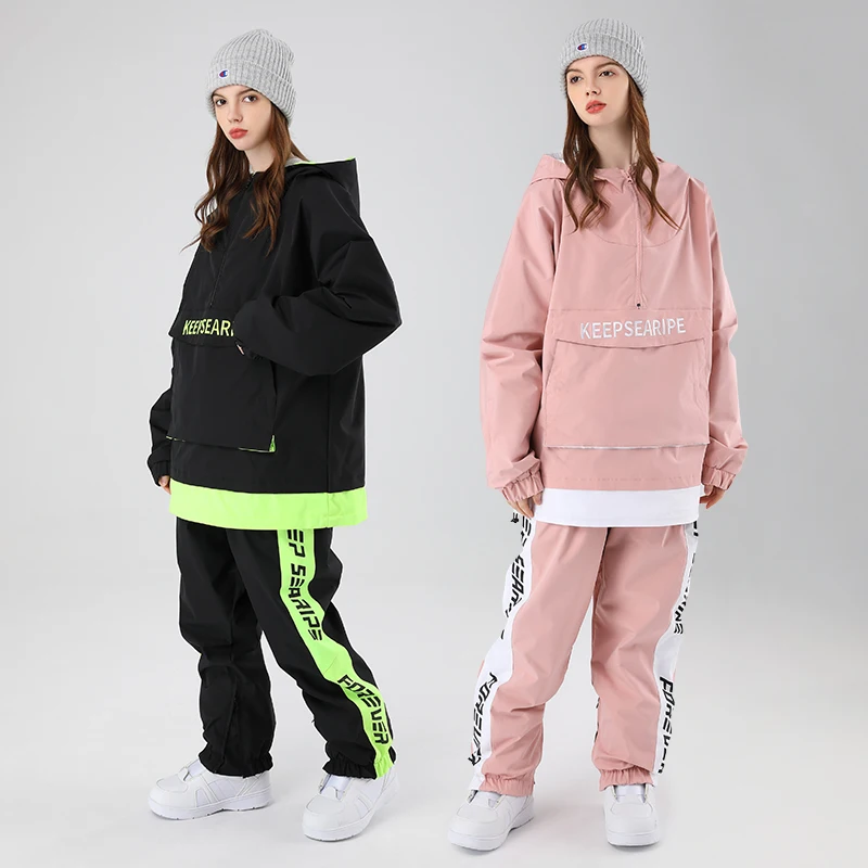 

Ski Suit OVERSIZE Loose Hip-hop Style Snowboard Wear for Snowboard and Skiing fit Women and Men Waterproof Broadcloth Snow Suit