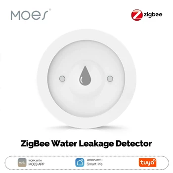 MOES Tuya ZigBee Water Leak Sensor, Smart Flood Detector Alarm, Leakage & Immersion Alert, Smart Life App, Remote Monitoring 1