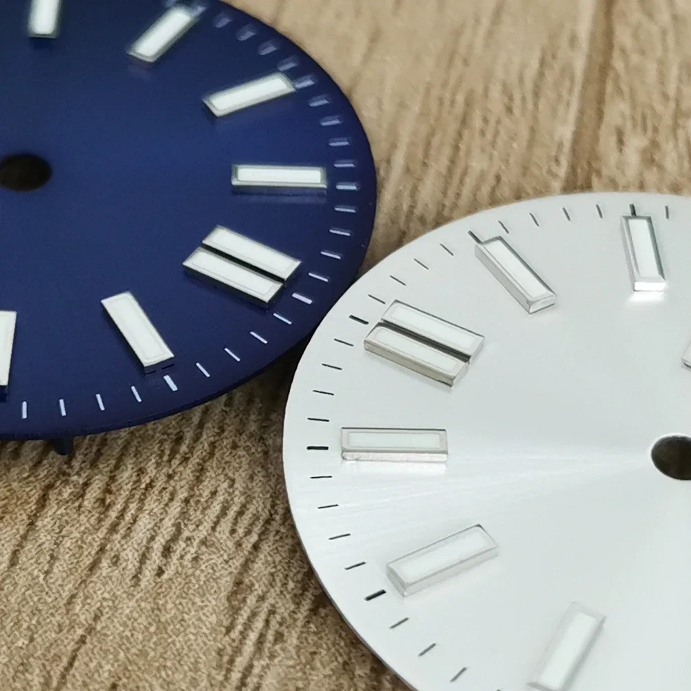 28.5mm Double Calendar Watch Dial Sunburst Watch Faces Green Luminous Modification Accessories for NH36/4R/7S Movement watch dial accessories watch face accessories
