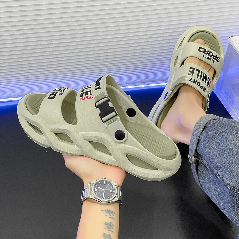 Soft Slippers Summer Slippers Anti Slip Sandals Men Shoes Summer Men Slippers Non-Slip Mens Sandals Outdoor Beach Shoes Soft Casual Shoes Platform House Indoor Shower Bathroom Slippers