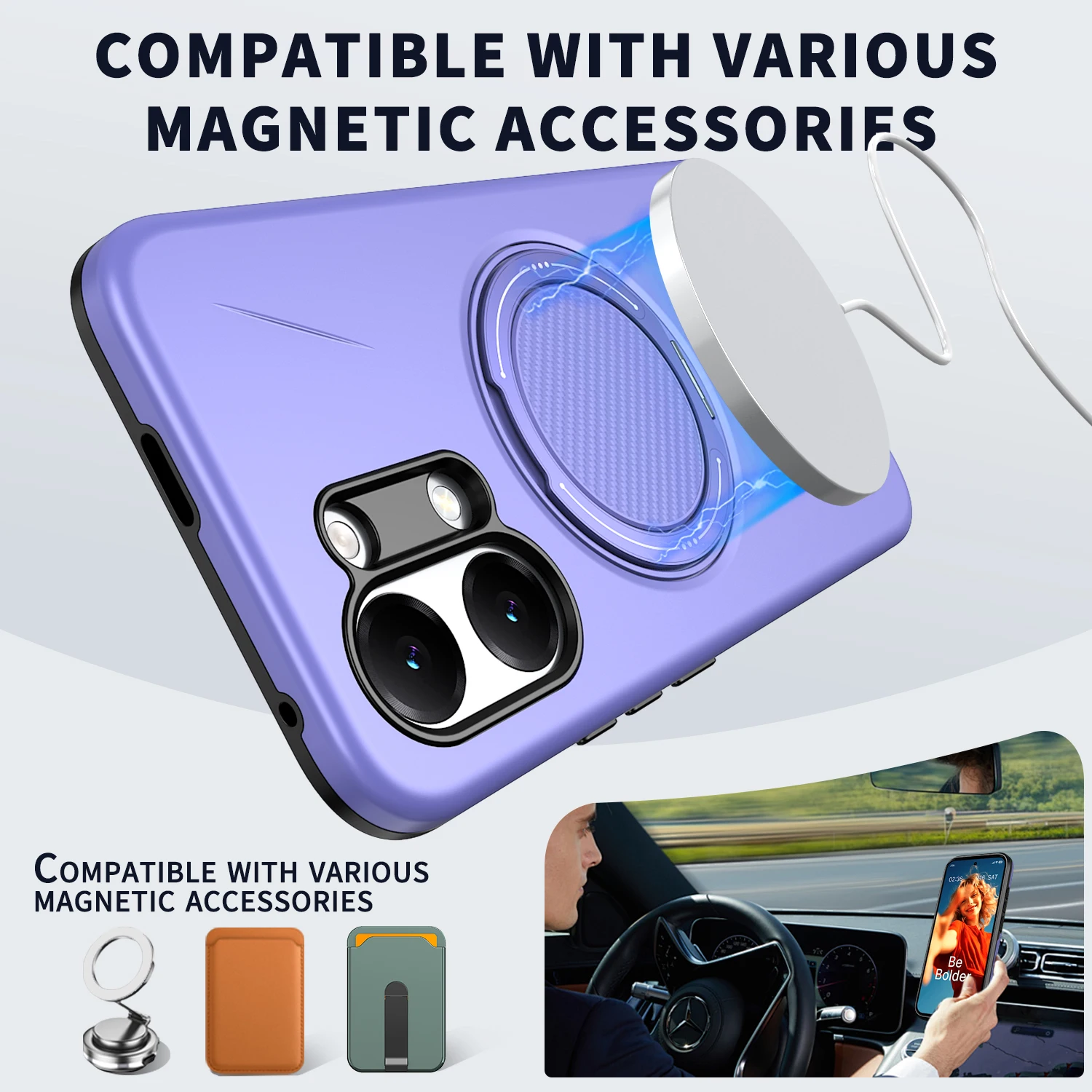 Luxury 360° Rotating Holder Shockproof Phone Case with Stand and Bracket Cover