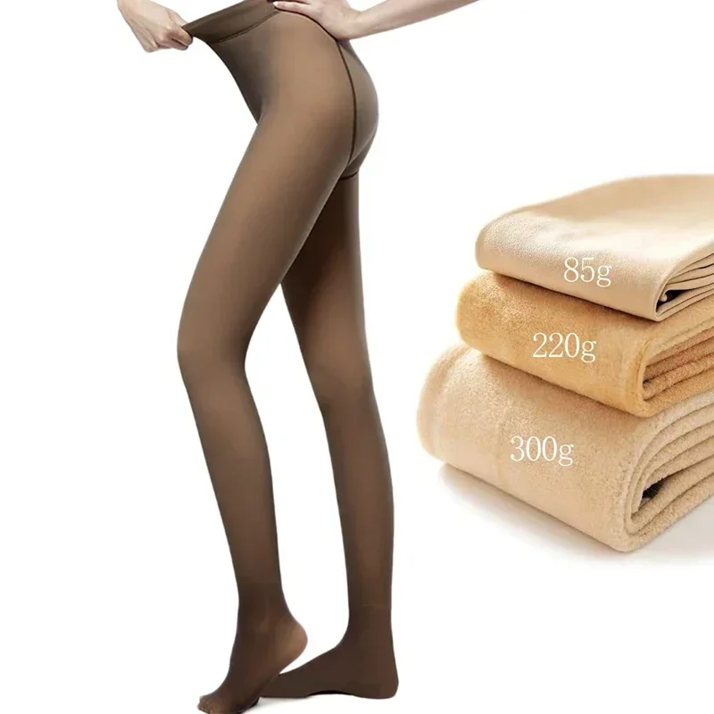 Women's Thermal Leggings Panty Fleece Pantyhose Stockings Tights Winter Fake Translucent Warm Sexy Pantyhose