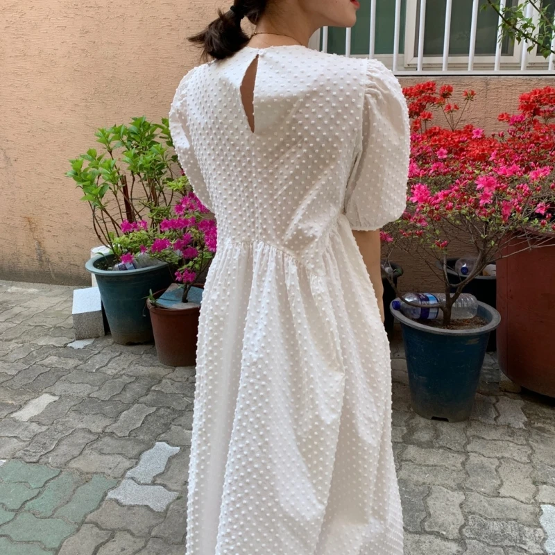 White Elegant Long Dress for Women Casual Summer