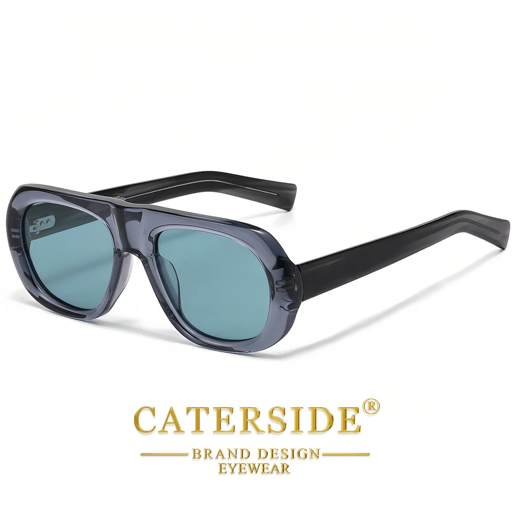 CATERSIDE Retro Herren Polarisierte Sonnenbrille Premium Acetat Dickrahmige Verlaufsgläser Damen Outdoor Reise Luxus-Brille – Detail 8