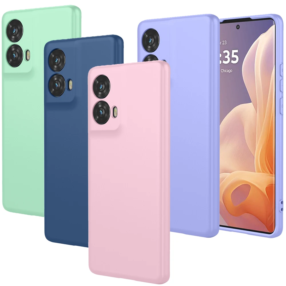 Edge 50 Fusion Anti-Shock Silicone Rubber Case with Microfiber Lining