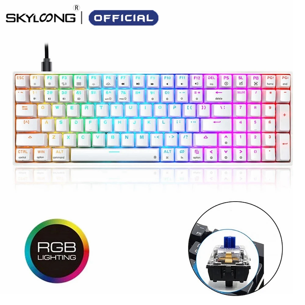 Skyloong SK96 GK96 Mechanical Keyboard 96 Keys USB Type C Bluetooth Wireless Dual Connection Mini RGB Gaming Accessories ABS OEM best keyboard for home office