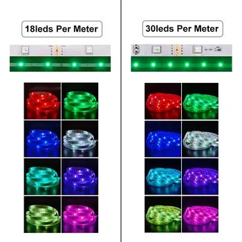 30leds/m 5050 Led Strip 5M LED Strip Light led ribbon 15M 20M 30M rgb led diode tape Bluetooth Controller power adapter for Home 2