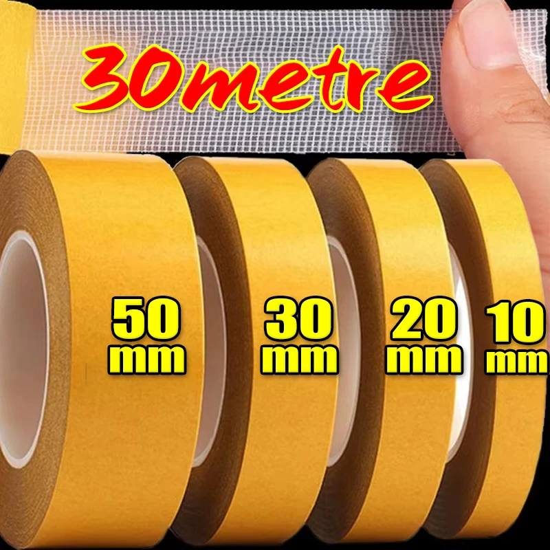 Powerful Traceless Waterproof Double-Sided Adhesive Tape with Fiber Mesh Grid