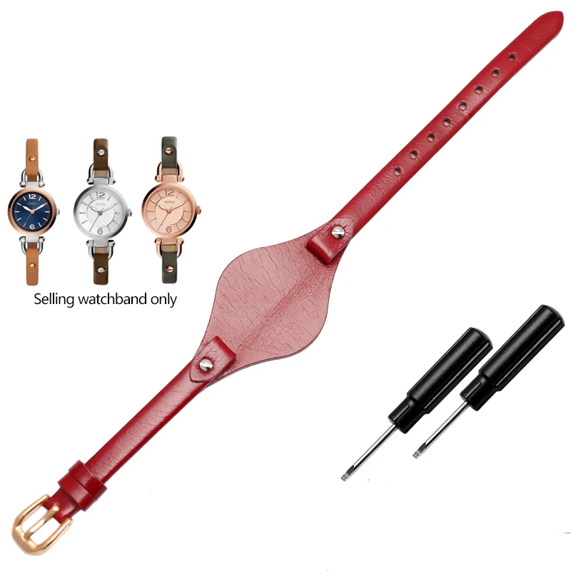 Premium Women's Leather Watchband - 8mm Elegant Strap Replacement