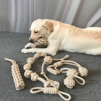 Giocattoli interattivi per cani e gatti con nodi per la pulizia e la masticazione dei denti. Giocattoli durevoli e annodati, per intrattenimento, forniture per animali domestici.