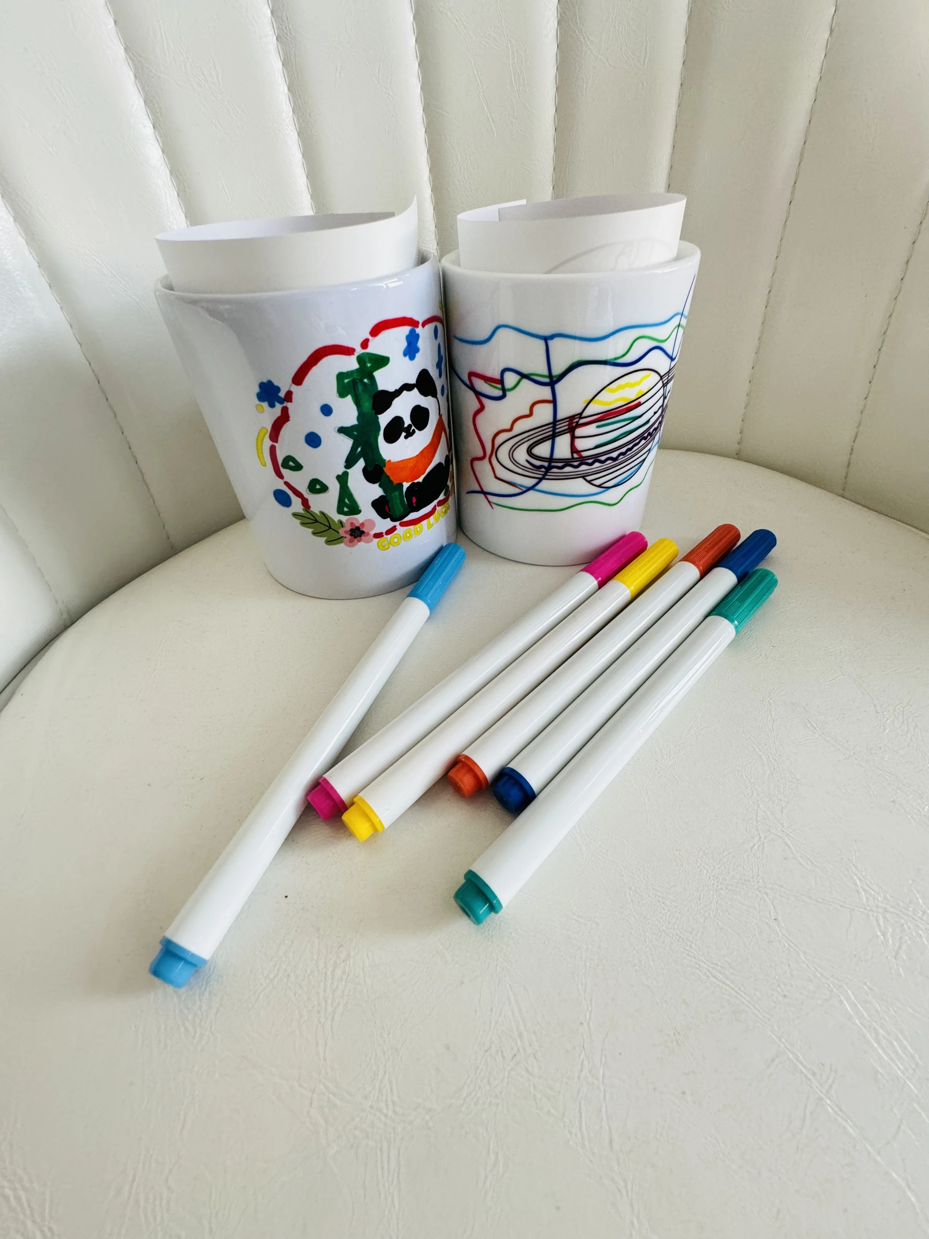 승화 마커 펜, 3.7 x 8.3 머그잔 크기 승화 종이 세트, 승화 텀블러 머그잔, DIY, 30 매, 12 개