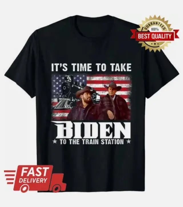

Смешная Противоударная футболка ts Time To Take Biden To The Train Station