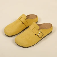 Chaussons rétro pour femmes, sandales à talon unique pour femmes, mocassins boutonnés de style coréen, mules, chaussons d'extérieur à la mode 2