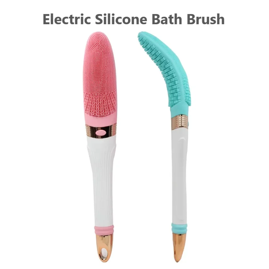 Escova De Corpo De Chuveiro De Silicone Elétrico, Esfoliante Back Scrubber, Escova Spa Impermeável, Massagem De Limpeza Corporal, Gadgets Do Banheiro