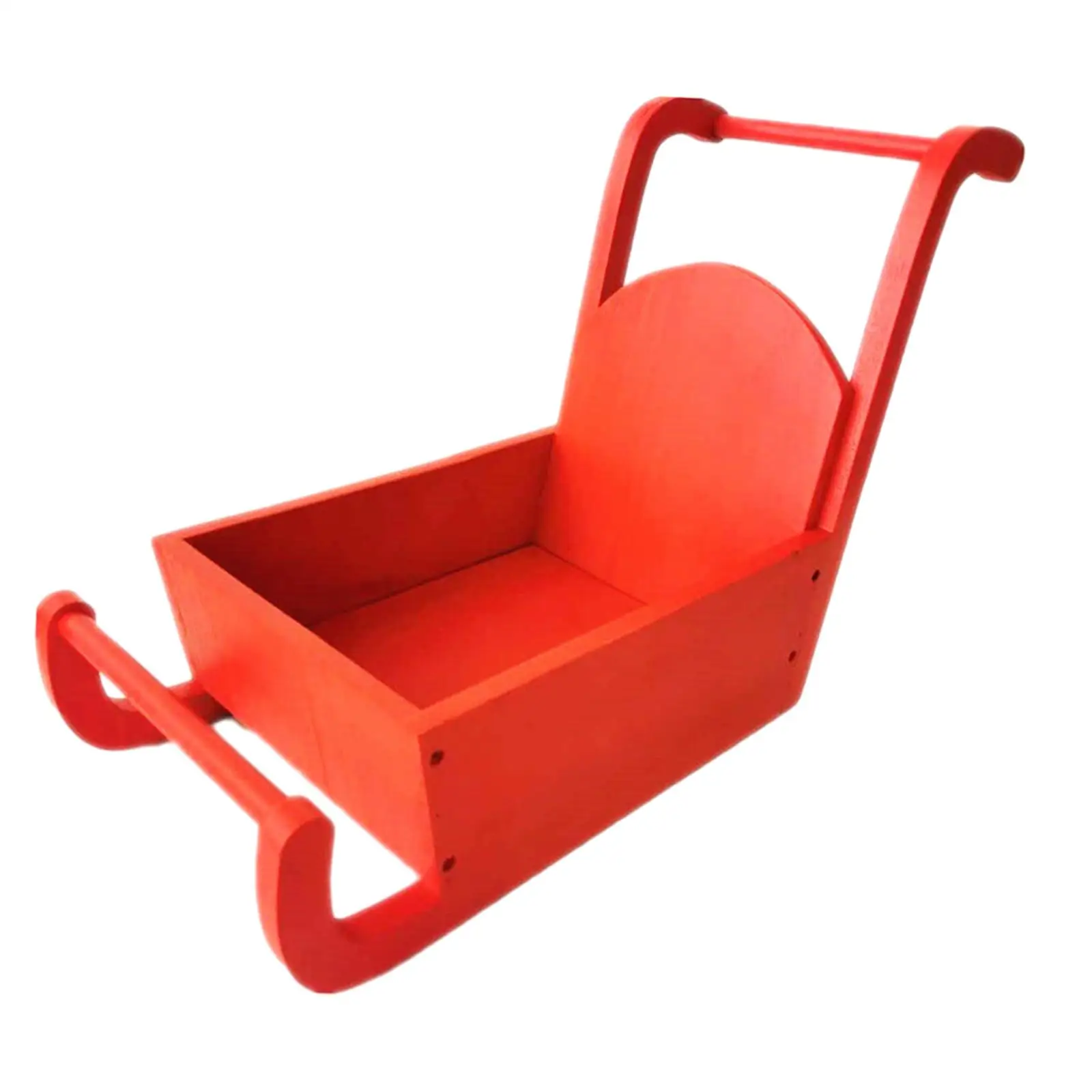  사진 소품 빨간 썰매 크리스마스 테마, 안정적인 선물, 나무 썰매 재사용 가능