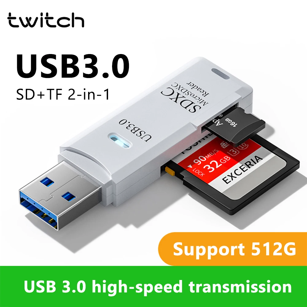 USB 3.0 2.0 SD 카드 리더 2 in 1 SD TF 카드 리더 어댑터 고속 전송 메모리 카드 리더 PC 노트북 액세서리