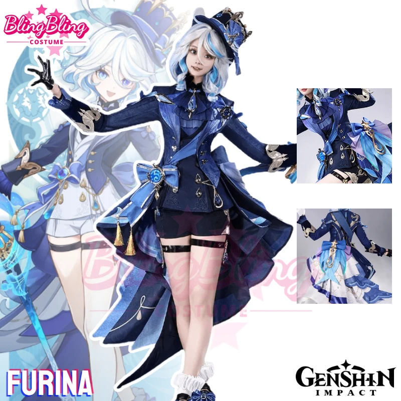Genshin Impact Furina Cosplay Costume Gioco Genshin Impact Focalors Cosplay Coronated Prima Donna Scarpe Per Abiti Da Donna