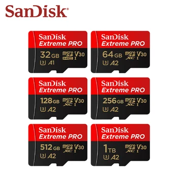 SanDisk Extreme PRO microSDXC UHS-I Memory Card V30 A2 Micro SD Card 32GB 64GB 128GB 256GB 512GB 1TB Up to 200Mb/s Flash TF Card 1