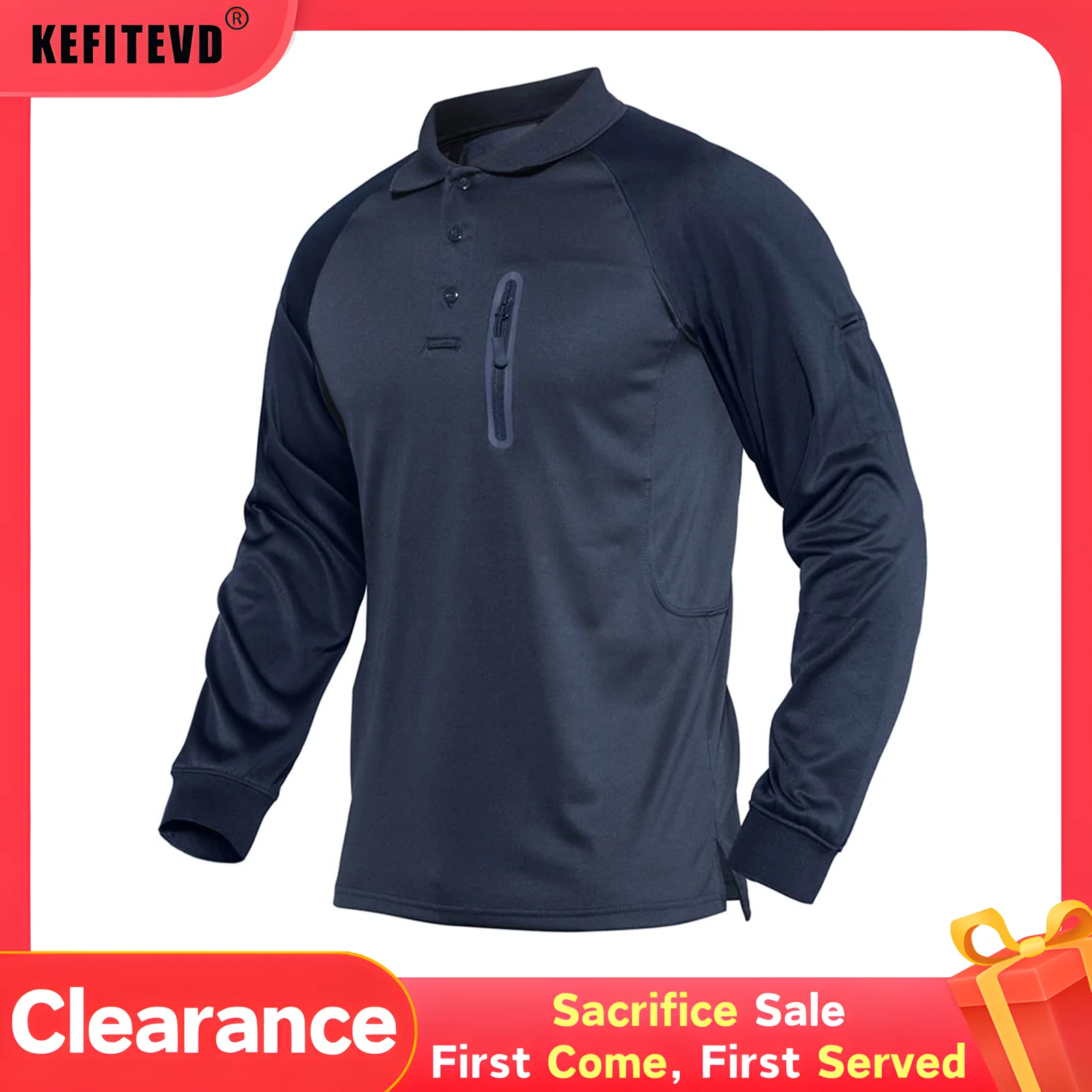 Sport T Shirt Long Sleeve T Shirt Men Chest Pocket Long Sleeve T Shirt Quick Dry Outdoor