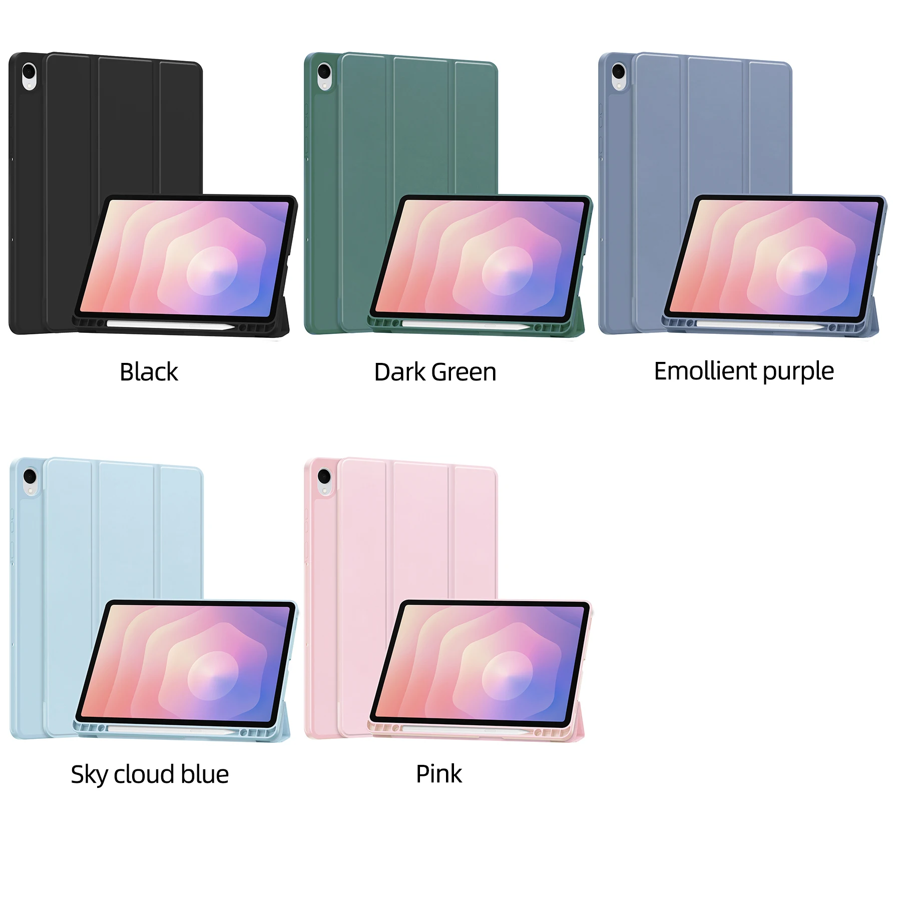 Premium Leather Tablet Case with Auto Sleep and Pen Holder - Folding Protective Cover