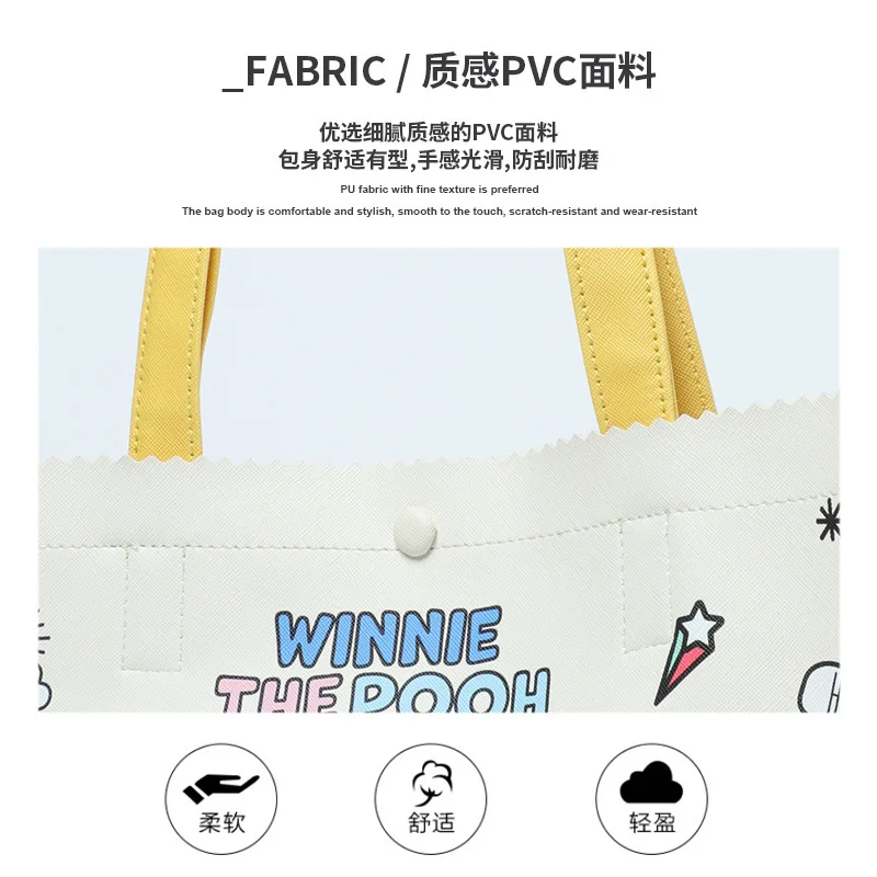 Disney Purses and Handbags Winnie The Pooh Canvas Bags for Women Large Capacity Kawaii Shoulder Bag Anime Case Cute Wallet