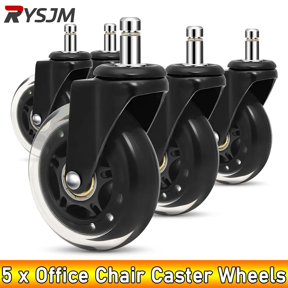 5PCS Universal Mute Caster 50KG Wheel 10mm 11mm Replacement Office Chair Swivel Rollers 360 Degree Wheels Furniture Hardware