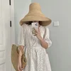 French romantic spring and summer travel raffia straw hat Hepburn wind beach hat such sunscreen hat women 1