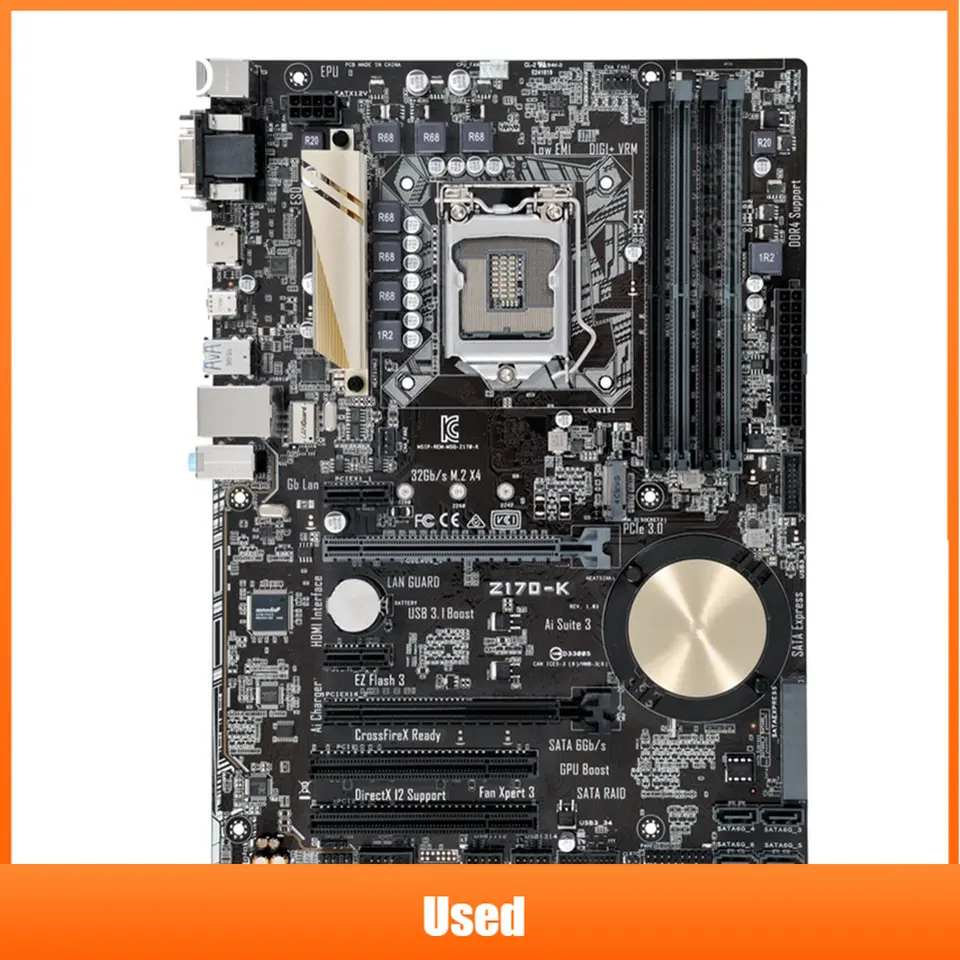 Asus Z170-K Desktop Motherboard Z170 Socket LGA 1151 i7 i5