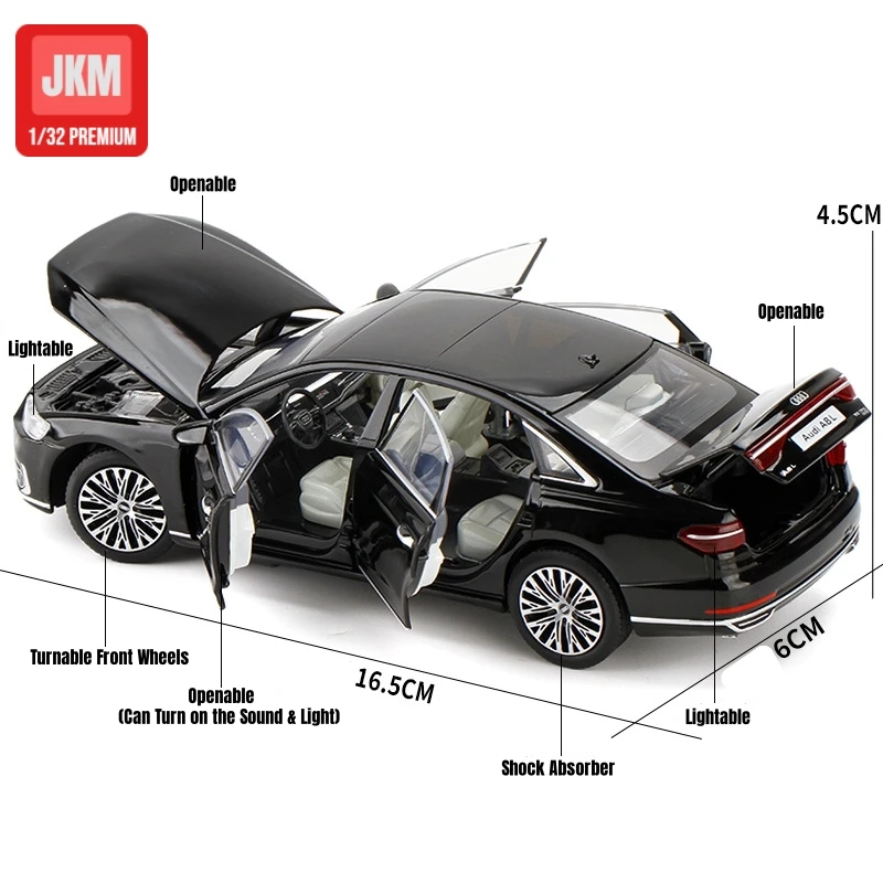 アウディ モデルカー AUDI A8 (ブラック) (ミニカー) - ホビーサーチ ミニカー