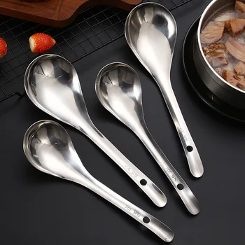 Cucchiaio da minestra a testa tonda grande in acciaio inossidabile 304 mestolo di riso che serve cibo cucchiai utensili da cucina da cucina di grande capacità 1