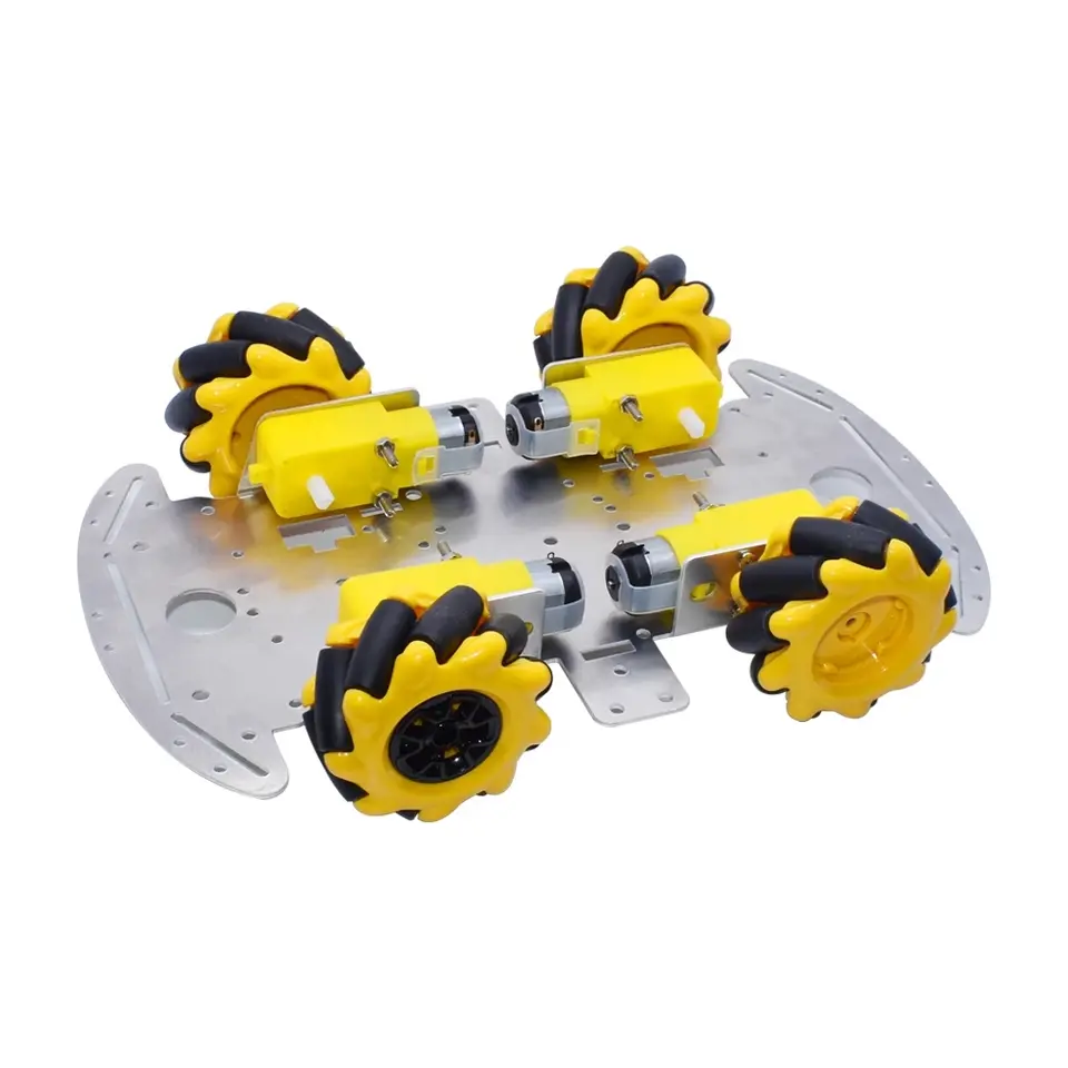 McNamum wheel aluminum car chassis DIY ultrasonic intelligent obstacle avoidance car 4WD four-wheel drive chassis image 4