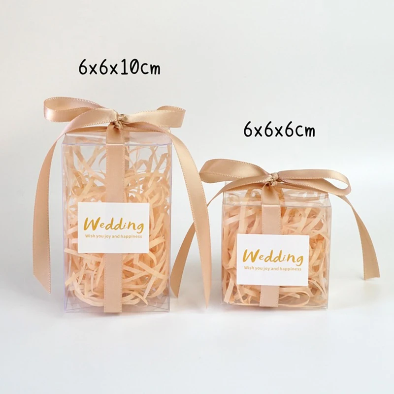 50pcs Boîtes en plastique transparent pour les cadeaux Pvc Boîte d'emballage  Emballage cadeau Boîte à bonbons transparente Mariage Gi