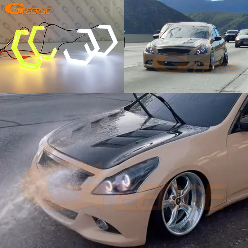 Geerge Multi-Color RGB LED Angel Eyes Kit For Infiniti G25 G35 G37 Q40 – Bluetooth APP Control